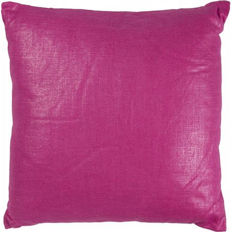 COMETE OLD - Coussin en coton, lin et lurex aux reflets irisés fuschia 40x40 (1/2)