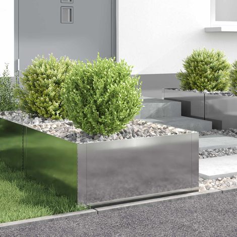 Teenpull – Raseneinfassung 4 pcs 60 x 60 x 35 cm Stahl Silber (1/5)