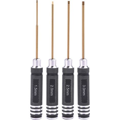 Lot de 4 tournevis Allen 1,5 mm 2,0 mm 2,5 mm 3 mm pour outils de réparation de pilote pour clé hexagonale de voiture (1/4)