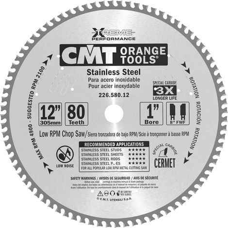 226.580.12 SIERRA CIRCULAR PARA ACERO INOXIDABLE HW 305X2,2/1,8X25,4 Z80 FWF (1/5)