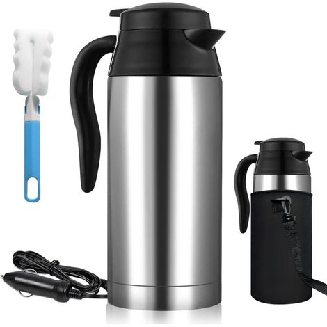 Bouilloire électrique en acier inoxydable Bouilloire Avec allume cigare de voiture 24 V, 750 ml bouilloire, Chauffage Tasse, Chaudron avec arrêt automatique (1/5)