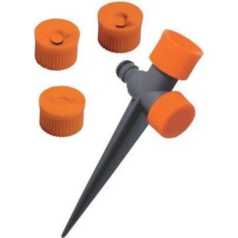 Irrigatore Statico con Puntale pvc 4 testine per Irrigazione totale o parziale