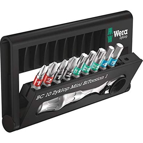 Wera Bit-Check 10 Zyklop Mini BiTorsion 1 05057418001 Kit inserti 10 parti Croce Phillips, Croce Pozidriv, TORX interno (1/5)