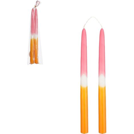Mica Spitzkerzen Dip-dye dunkel rosa 2 Stück 2,2 x 30 cm Spitzkerzen
