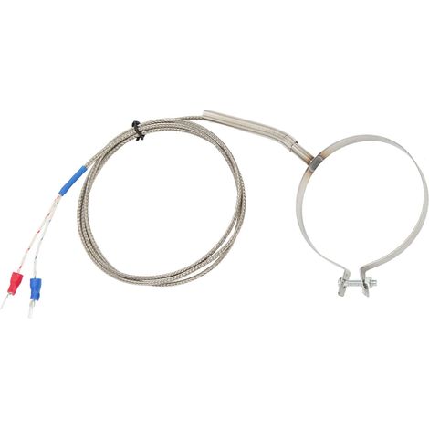 60-mm-Thermoelement aus Edelstahl, 0–400 °C, Typ CK, Temperaturfühler, Gewinde für industrielle Anwendungen, 1 m / 3,3 Fuß (1/5)