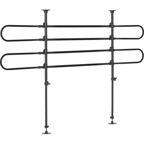 Grille de séparation pour chien universel, barrière de sécurité extensible pour animaux de compagnie, en acier noir (1/5)