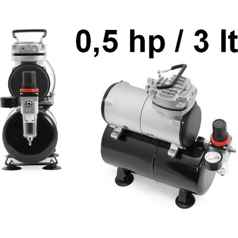 Compressore silenziato 3lt. a secco per aerografo (1/2)