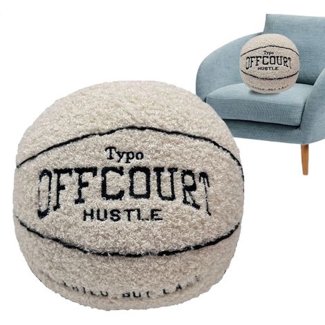 Coussin Ballon De Basket, 25cm Peluche Basket Ball, Ballon De Basket En Peluche, Oreillers Basket-ball En Peluche Doux Moelleux, Jouets En Peluche De Basket-ball Pour Enfant, Décor De Maison