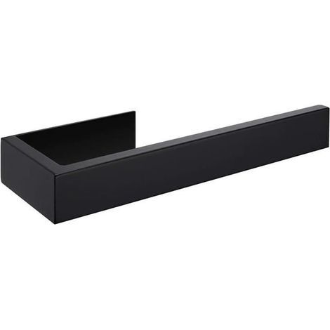 Wall-mounted towel ring, open loop in matte black SUS 304 stainless steel for bathroom. (1/4)