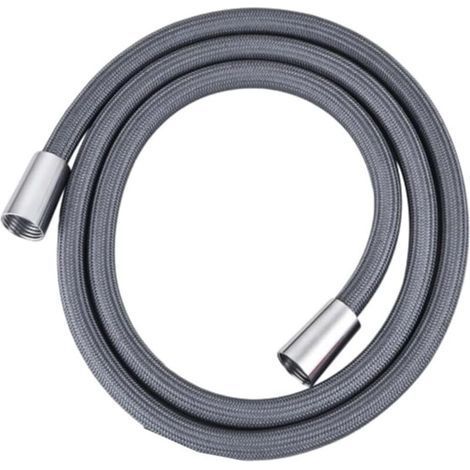 2m Flexible Nylon Shower Hose, Tangle-Free Design for Hot and Cold Water, ABS Shower Tube with Standard G1/2 Connection, Gray (1/5)