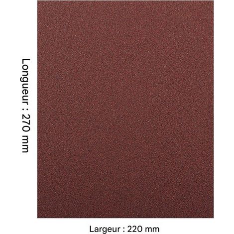 20 feuilles de papier de verre 270X220MM grain 180 adapté au ponçage et au polissage du bois papier de verre rouge séchant à l'eau (1/4)