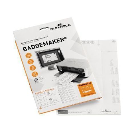 DURABLE, Cartes de rechange pour badge de table, pour h x l (1/4)