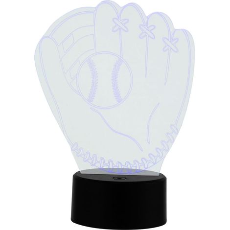 Lampe D'ambiance 3d de Moufles de Baseball en Acrylique Lumière LED Chaude, Télécommande Tactile, sans Batterie, pour Veilleuse Créative et Décor Festive (1/5)