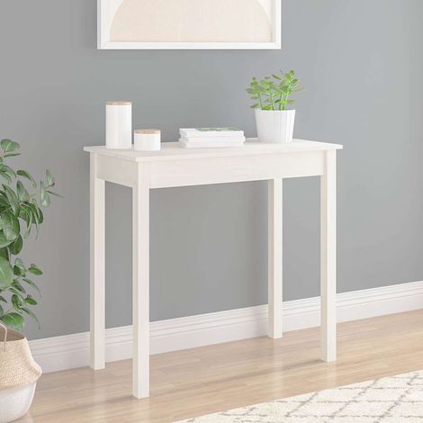 Table console-Table d'entrée Blanc 80x40x75 cm Bois massif de pin (1/5)