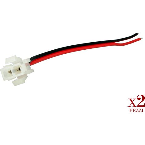 2 PZ Connettori Spinotto Femmine Piatto Con Blocco Di Sicurezza Cavo 15cm (1/3)