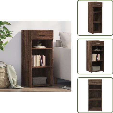 Sideboard Braun Eichen-Optik 40x42,5x93 cm Holzwerkstoff - Schreibtisch - Sideboard - Wohnzimmermöbel - Eiche Optik - Holzmöbel (1/5)