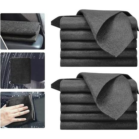 Lot de 10 chiffons de nettoyage magiques épais, 30 x 40 cm, réutilisables, sans traces, en microfibre multi-usages. (1/5)