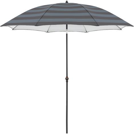 Doppler Mittelmastschirm "myZone Manual" Ø200 cm, Blockstreifen anthrazit, Bezug aus 100% Polyester, Gestell aus Stahl, Gewicht 15,9 kg (1/5)