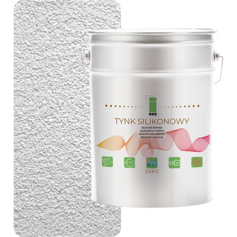 INTONACO PER FACCIATE ESTERNE IN SILICONE BIANCO GRIGIO CHIARO 1,5 MM PREMIUM 25 KG (1/5)