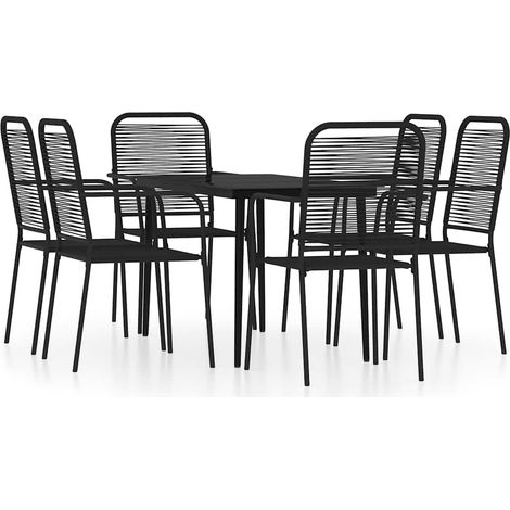 Maison Exclusive - 7-tlg. Garten-Essgruppe Schwarz