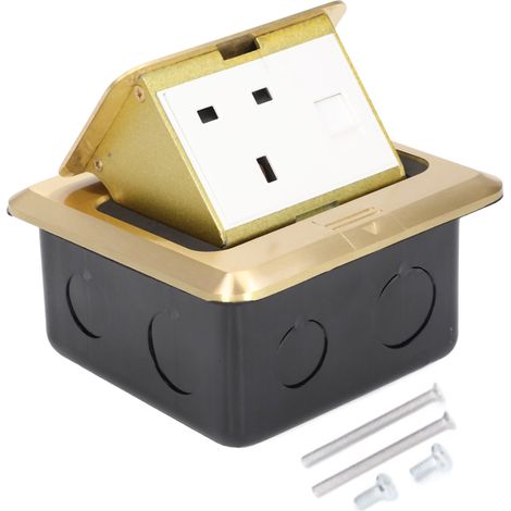 Bloc prise escamotable pour table, standard UK, 250V avec interface réseau (1/5)