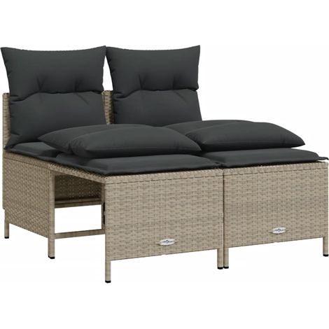 Maison Exclusive - Set Divano da Giardino 4pz con Cuscini Grigio Chiaro Polyrattan