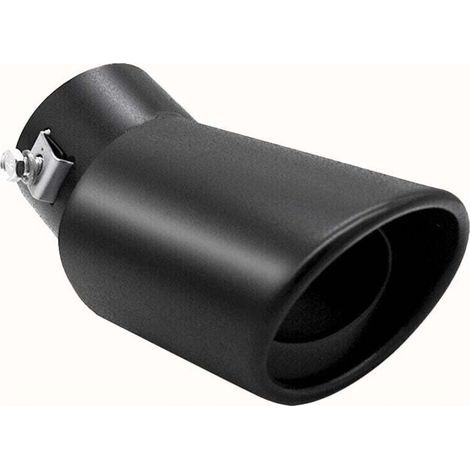 Auspuffendrohrblende hinten, runder Edelstahlschalldämpfer, schwarzes Zubehör (1/5)