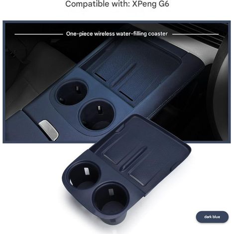 Tapis Antidérapant en Silicone pour Recharge Sans Fil Console Centrale Xpeng G6 2023-2024 – Accessoire Intérieur Automobile Monobloc 1 Pièce, Bleu (1/4)