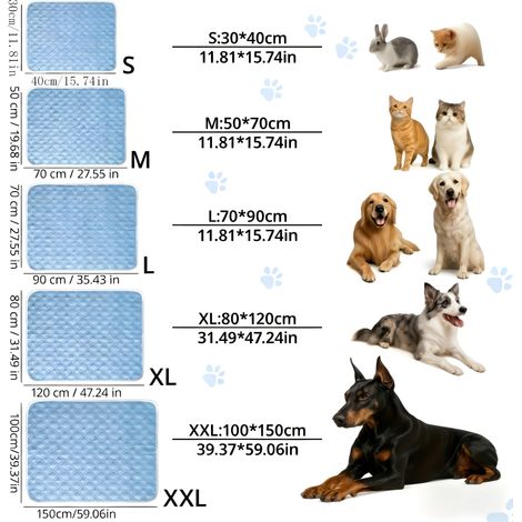 Tapis Rafraîchissant Extra-Large pour Animaux, Surface Douce Absorbant la Transpiration, Refroidissement Instantané pour Chats et Chiens, Taille XXL (Bleu) (1/5)