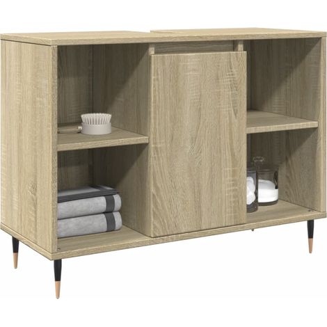 Armoire salle de bain,Meuble de salle de bain chêne sonoma 80x33x60cm bois d'ingénierie CFW19523 (1/5)