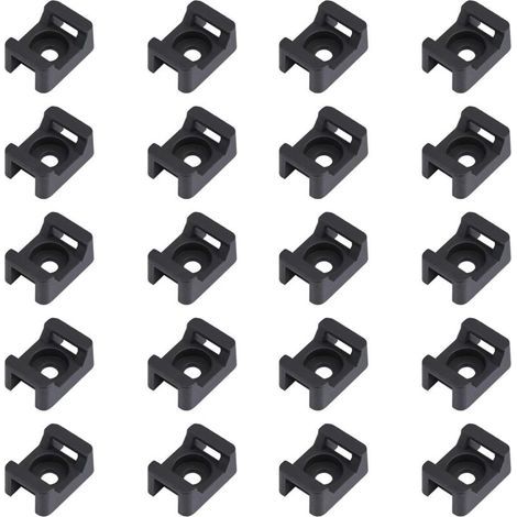 100PCS Attache de câble noir supports 23mmx16mm de type selle support de base de câble (1/5)