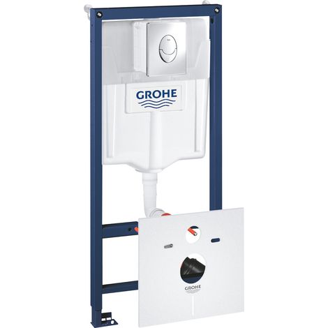 Grohe Pack WC Bâti-support Rapid SL + Plaque de Commande Skate Air Chrome + Fixations + Set d'isolation (38528001-2)