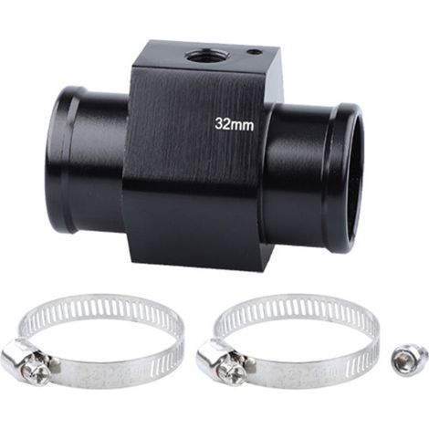 Capteur de température d’eau 32mm avec adaptateur de sonde, raccord de tuyau radiateur pour voiture, jauge universelle aluminium (1/5)