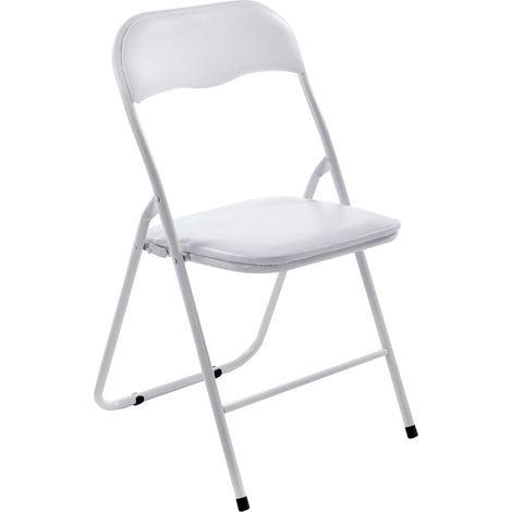 Silla de cocina plegable blanca con base de metal blanco MED10012 (1/4)