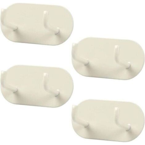 4 Pièces Crochet Adhesif Mural, Porte Serviette Salle de Bain, Accroche Serviette Métal, Crochet Salle de Bain Sans Percage pour Salle de Bain, Chambre, Cuisine (Crème) (1/4)