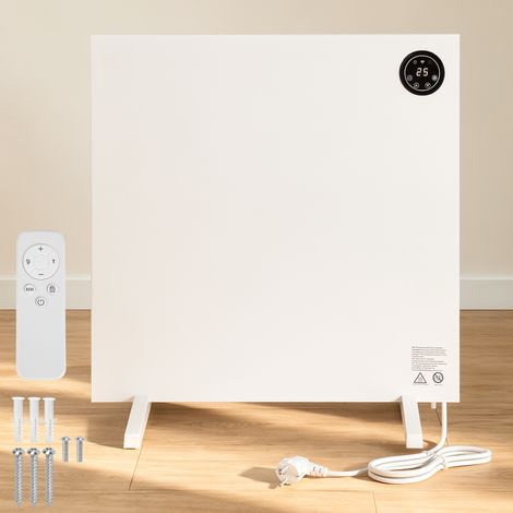 Jiubiaz Panel calefactor de infrarrojos 400W, WiFi, termostato, mando a distancia, mural o de pie, blanco (1/5)