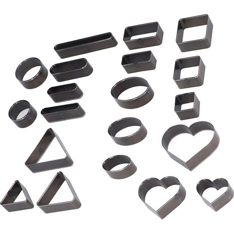 10 Pièces Emporte-Pièces en Acier pour Cuir, Formes Géométriques et Cœurs, Outils de Découpe pour Maroquinerie (1/5)