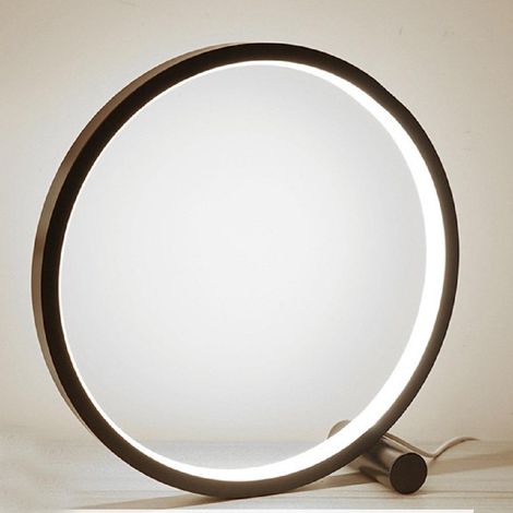 Lampe De Table LED Circulaire - 25 Cm - Variateur Tactile - Alimentation USB - Pour Chambre À Coucher Bureau Salon - 1 Pièce (1/5)
