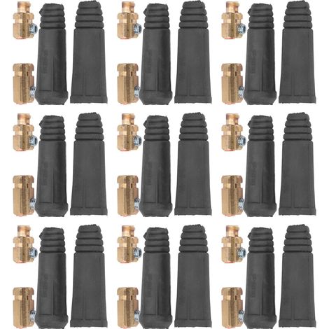 Packung mit 10 Schweißkabelverbindern, Gummi- und Messingstecker, Schnellanschluss für europäische Schweißgeräte (1/5)