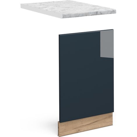Mobili da cucina  Fame-Line, Blu scuro lucido, 45 cm , PL Marmo, Vicco