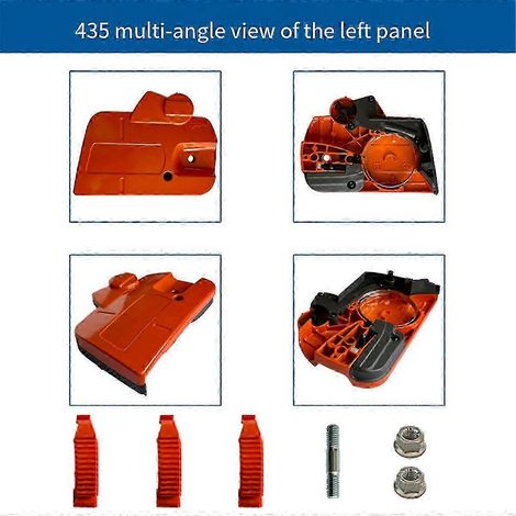 Guide-chaîne Husqvarna 435, référence 536329204, compatible avec les modèles 435, 435E et 440, plaque latérale gauche, édition 0718 (1/4)
