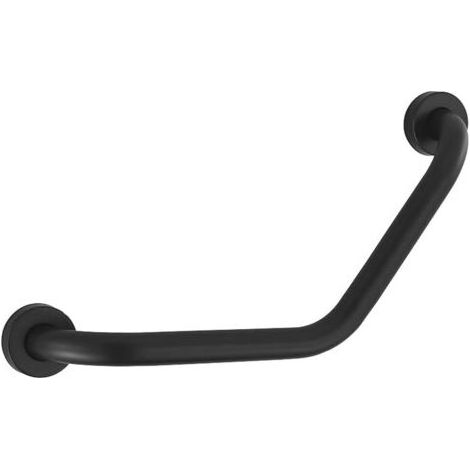 FENOPLASTICA Edelstahl-Haltegriff/Handtuchhalter/Badezimmerstütze für Senioren/Schwangere zur Wandmontage, 43 cm, Schwarz (1/5)