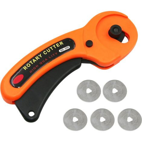 Cortador rotatorio redondo, 5 cuchillas de seguridad, mecanismo de bloqueo (45 mm) (1/5)