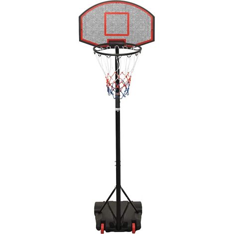 Panier de basket réglable sur pied portable avec roulettes polyéthylène noir 216-250 cm (1/5)