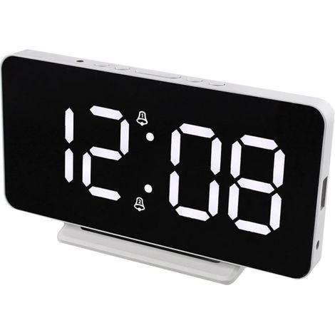 Multifunctional LED Digital Clock with Temperature Display and Snooze Function, Simple Black ABS Design for Offices and Bedrooms (1/5)