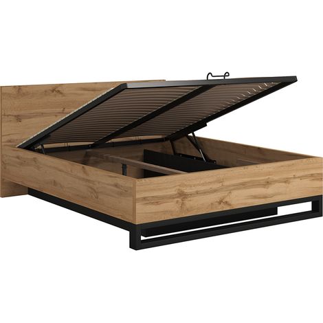 Bett mit Bettkasten 160x200cm Holzoptik