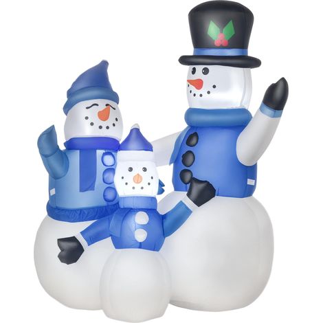 Bonhomme de neige gonflable de 120 cm, décoration de Noël extérieure imperméable (1/5)