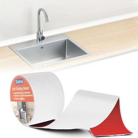 Bande D'étanchéité Autocollante Pour Salle De Bain - Pvc Imperméable, 60 Mm X 10 M, Facile à Monter Sans Perçage - Parfait Pour Les Plans De Travail De Cuisine, Salle De Bain, Salon (1/5)