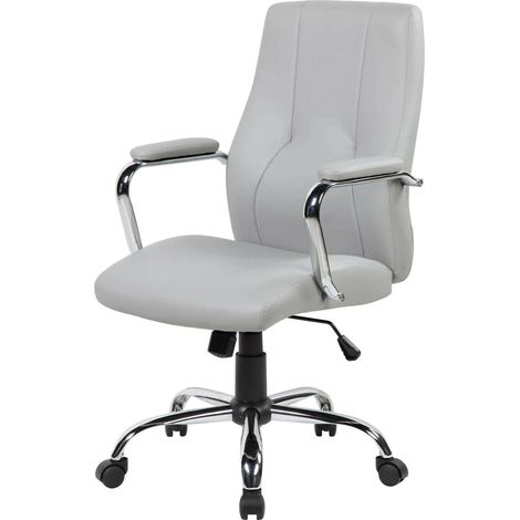 Dmora - Silla de oficina Dfarin, silla ejecutiva con reposabrazos, silla de oficina ergonómica, 64x58h101/111 cm, gris (1/4)
