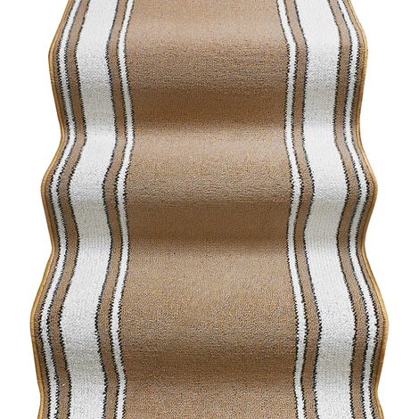 Tappeto Scala Passatoia Ingresso Corsia Rivestimento Scale Antiscivolo Stile Classico Beige - 67x260 cm